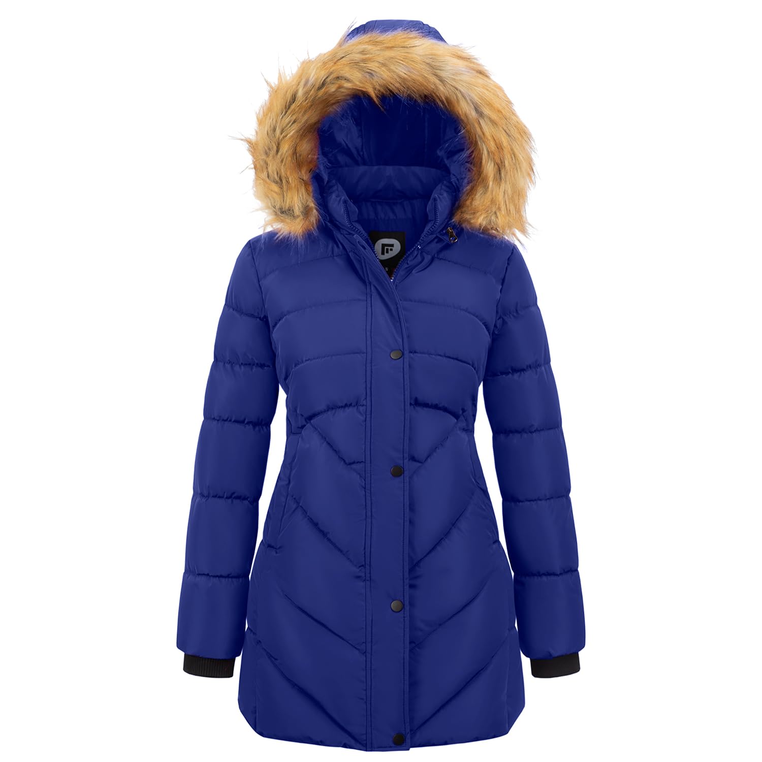 Women's Winter Thicken Coat Warm Long Puffer Jacket with Faux Fur Removable Hood Waterproof Insulated Jacket